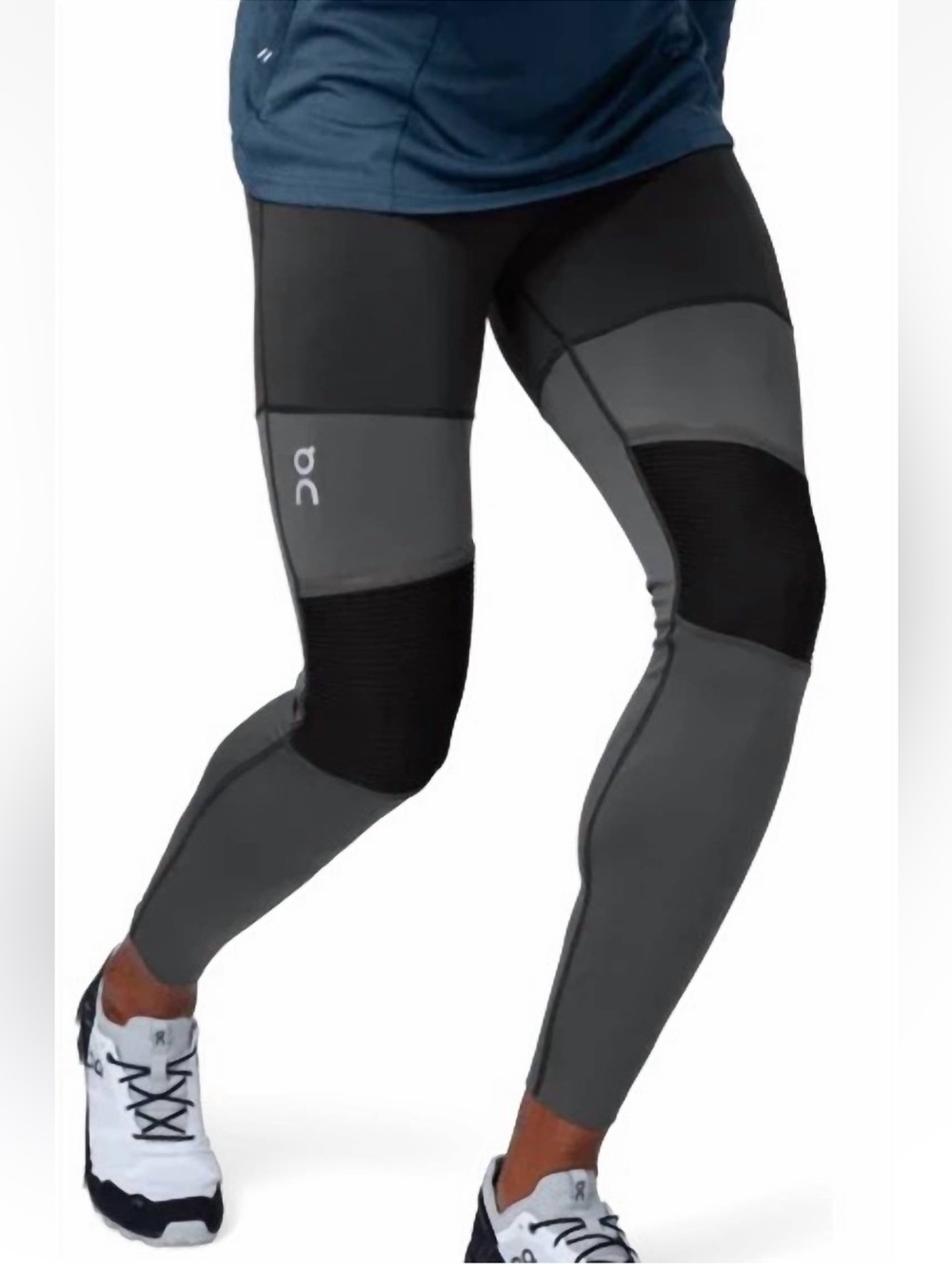On Running Black Long Men's Tights - Swiss Engineering Size L Long Oncloud Gym